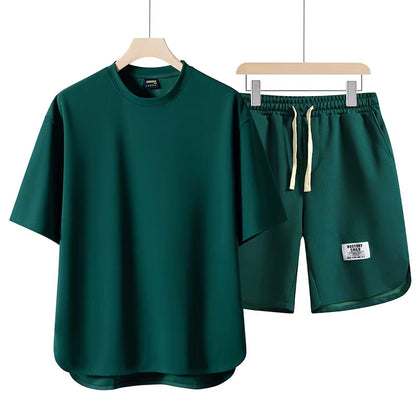 Tonal Noir Oversized Tee & Short Set