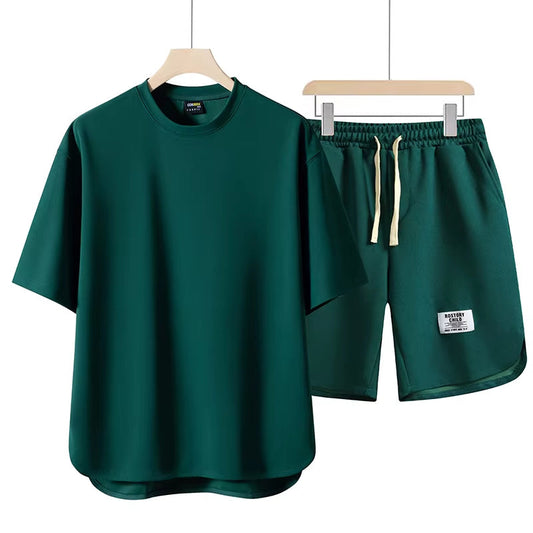 Tonal Noir Oversized Tee & Short Set