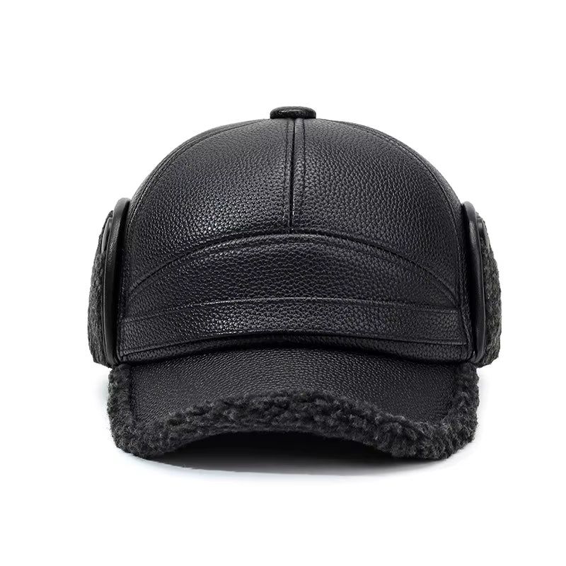 The Arctic Leather Aviator Shearling Cap