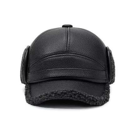 The Arctic Leather Aviator Shearling Cap